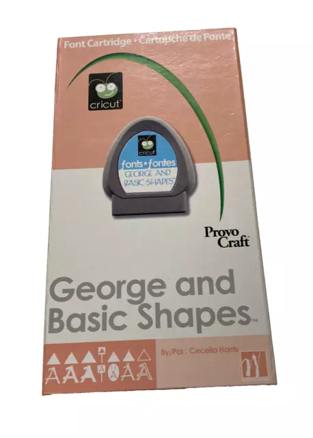 Provo Craft Cricut George and Basic Shapes Font Cartridge Complete in box