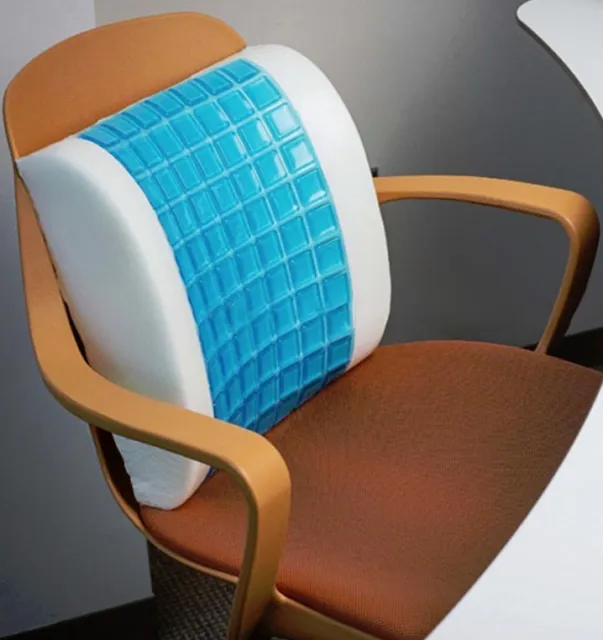 Gel Pillow Lumbar Support Cooling Memory Foam Travel Cushion Back Pain Rest OL2 3