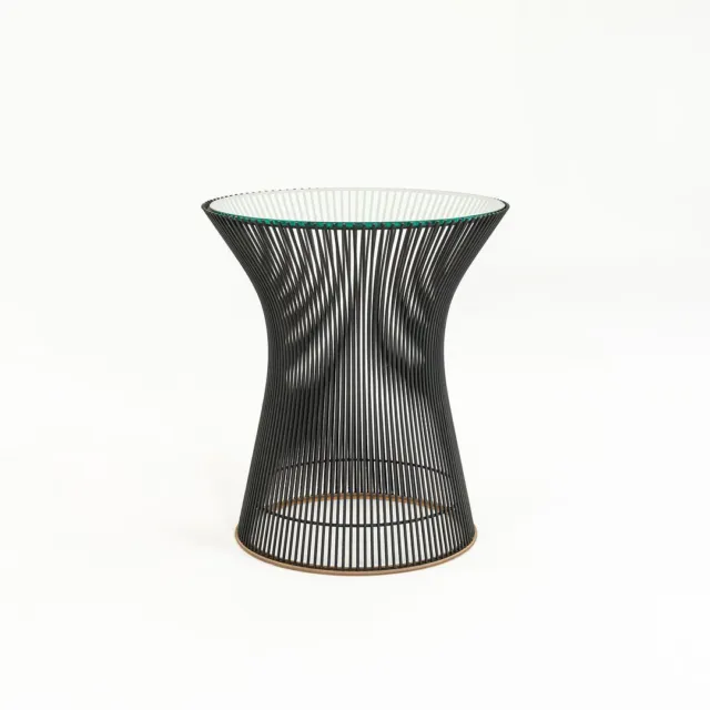 1960s Warren Platner for Knoll Wire Side / End Table in Bronzed Steel and Glass