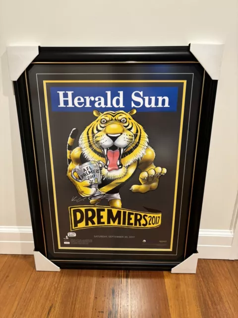 2017 RICHMOND Black Ltd Edition Premiership Mark Knight Poster Framed #753/1000