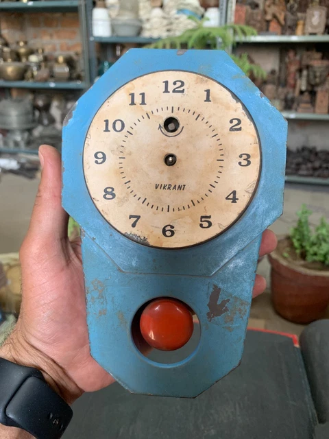 1900's Vintage Old Indian House Wall Hanging Vikrant Brand Pendulum Wall Clock