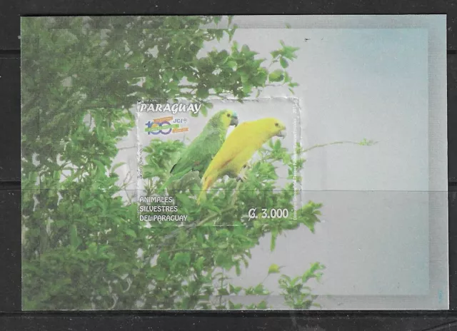 PARAGUAY 2015 BIRDS Parrots Mini Sheet MINT hinged