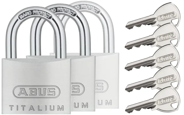 ABUS Titalium Vorhangschloss Vorhängeschloss 64TI 20-60mm gleichschließend