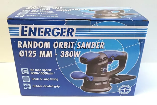 Energer ENB624SDR 125mm Random Orbit Sander 230-240V - Variable Speed - Dust Bag