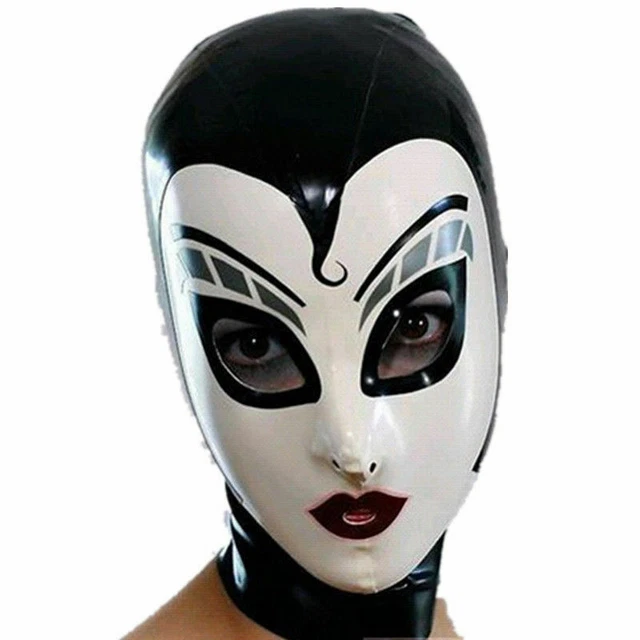 Handmade Black Latex Hood With Eye Openings – Unisex Rubber Mask For Catsuit, Cosplay, Club Wear