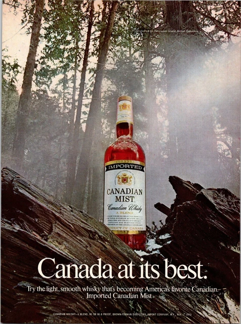 1974 Canadian Mist Vintage Print Ad Blended Whiskey Vancouver Island Forest Best
