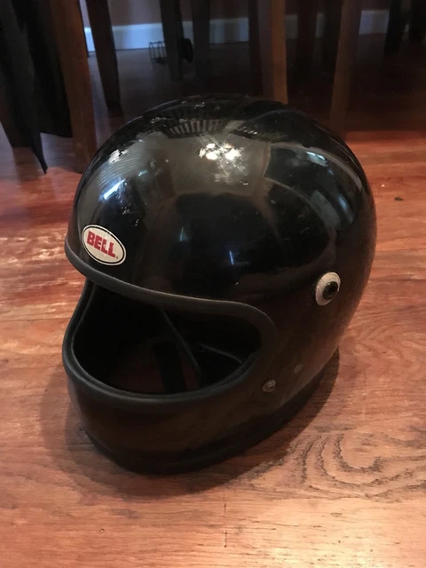 VINTAGE 1975 BELL Star II Snell 75 Black Motorcycle Helmet Size