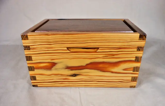 Jewelry Box / Reclaimed Pine with a Walnut Panel Lid / Valet / Organizer
