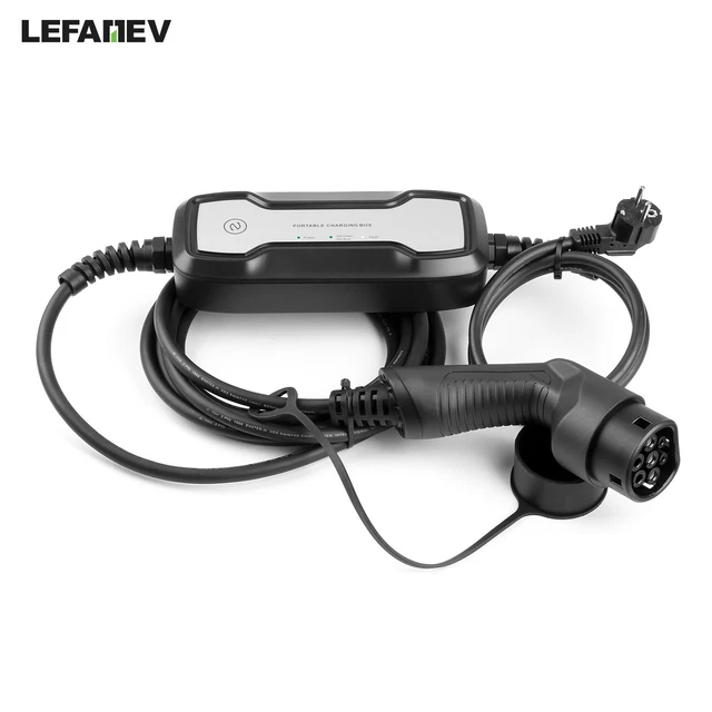 EV Station recharge Chargeur voiture éléctrique Type2 réglable 10 à 16A câble 6m