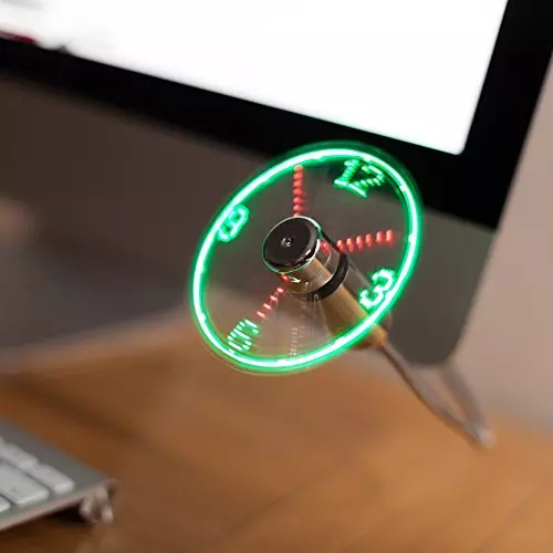 TRIXES Flexible USB Fan - LED Time Display - Plug in and Play - Flexible Goose