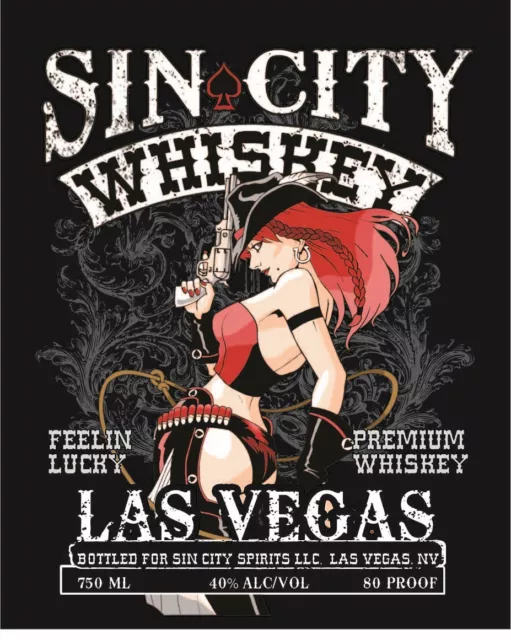 Sin City Whiskey Las Vegas Tin Metal Sign  2 - 13 Post Flat Rate $15