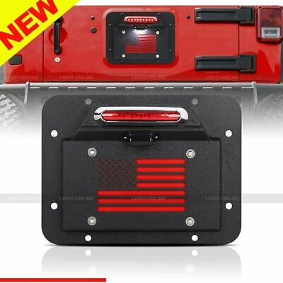 For Jeep Wrangler JK 07-18 with Spare Tire Delete Plate &Third Brake Light