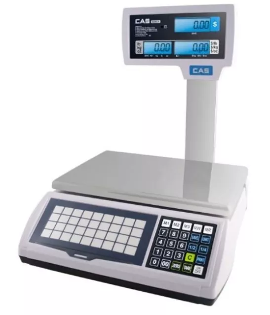 30lb PRICE COMPUTING SCALE with POLE - LEGAL FOR TRADE LCD DISPLAY