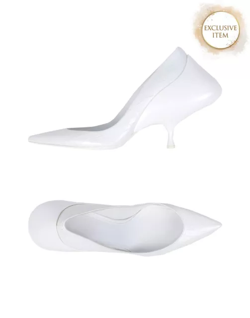 PVP €735 MAISON MARGIELA Zapatos de cuero para corte US11 UK8 EU41 Blancos Hechos en Italia