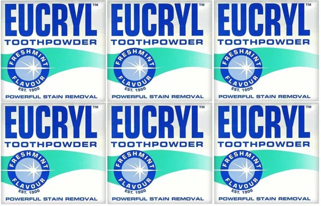 Eucryl Toothpowder Powerful Stain Removal Freshmint 50g  X6 free 48hr tracked