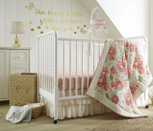 Levtex Baby Charlotte 9-Pc Crib Bedding Set Include Mobile/Blanket/Lamp *New*