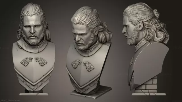 JOHN SNOW BUST ⚠️ Games Of Thrones  Kit modello resina 3D!!!  UNPAINTED 2