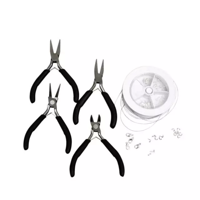 Jewellery Starter Kit 4 Pliers Beading Wire Findings For Bracelets Necklaces