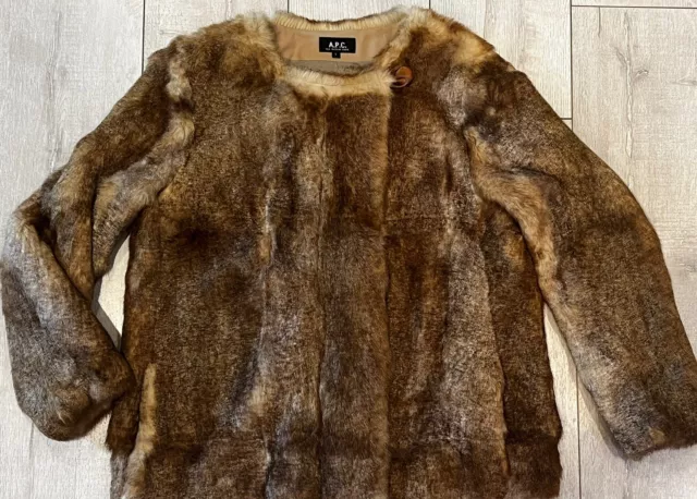 A.P.C. rue madame paris Rabbit Fur Size Large Zip Closure