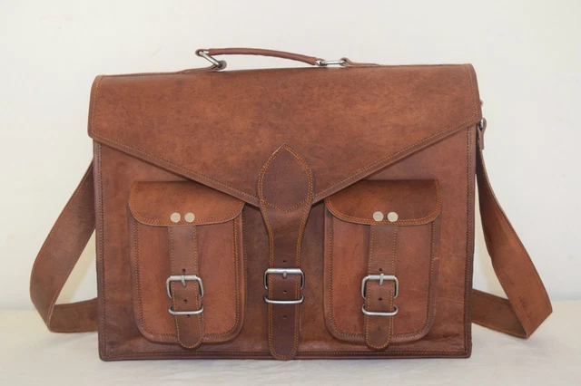 Sac Cuir Vintage Bandoulière Marron Messager Femme Ordinateur Portable Coach