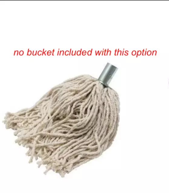 Heavy Duty Metal Galvanised Mop Bucket  Cotton Floor Mop Head Set Strong 14 LTR