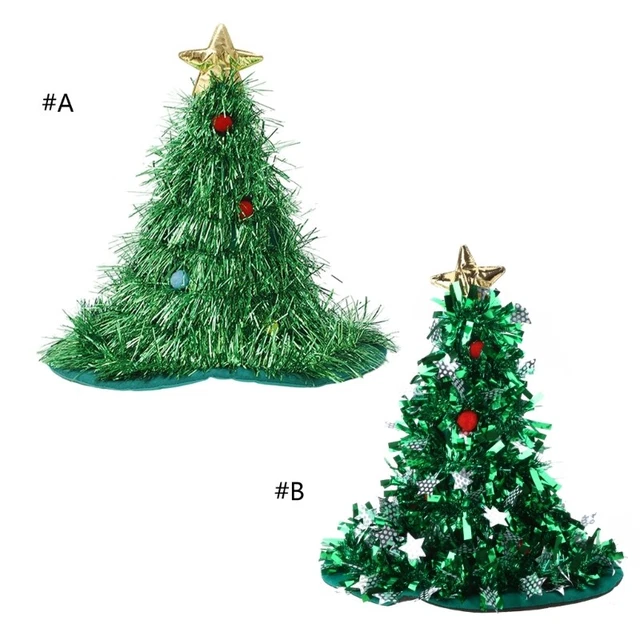 Tinsel Silver Christmas Hat