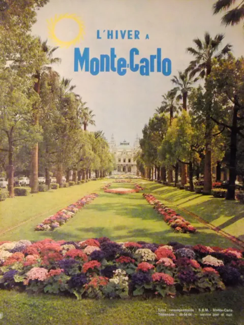 1961 Winter Monte-Carlo Hotel & Casino Press Advertisement Sbm Monte Carlo