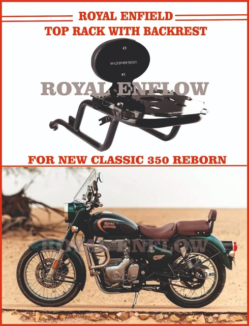 Royal Enfield Top Rack With Backrest for New Classic 350 Reborn - Exp Ship