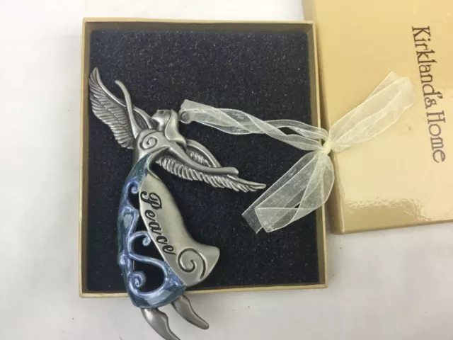 LOVELY KIRKLAND'S HOME ENAMELED Peace Angel ORNAMENT