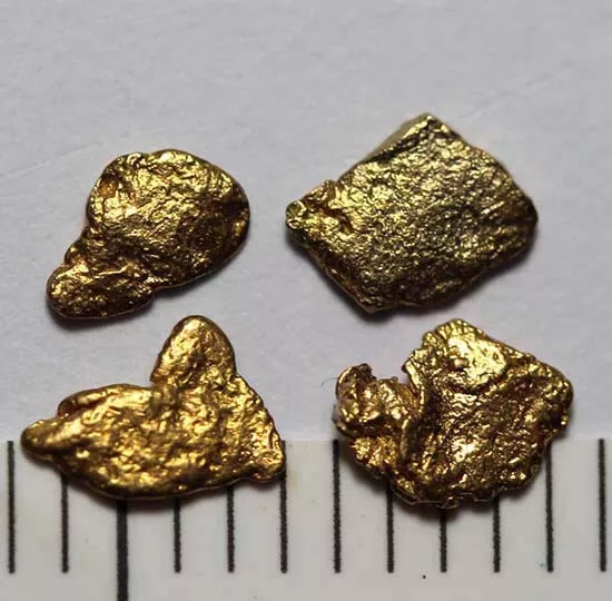 4 GOLDNUGGETS- GOLD NUGGETS aus ALASKA! 4-5mm