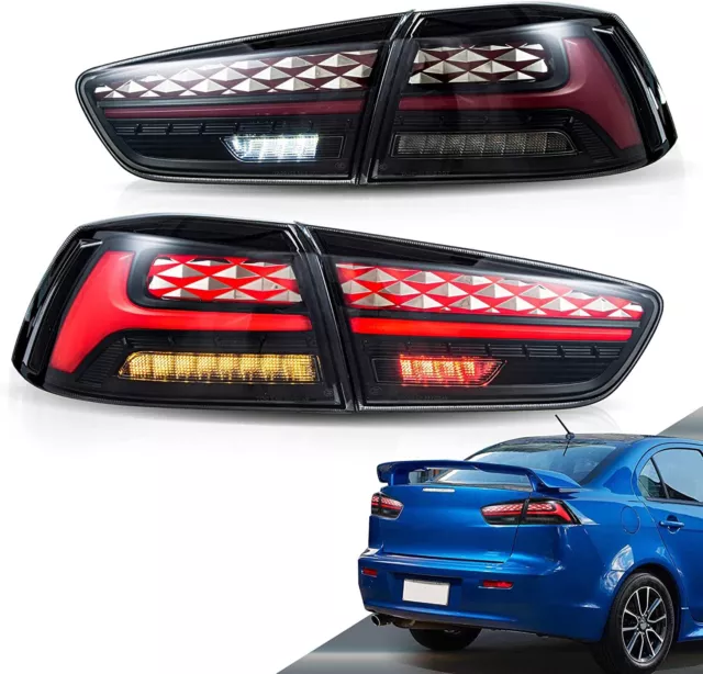 Pair LED Tail Lights For 2008-2017 Mitsubishi Lancer & EVO X w/ Startup Dynamic
