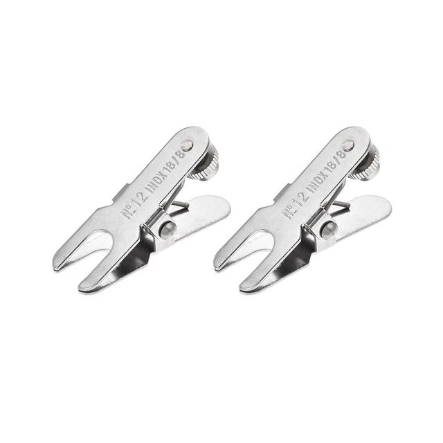Stainless Steel Joint Clip Lab Clamp Round for 9mm Joints Glassware 2Pcs