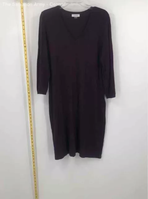 Calvin Klein Womens Purple Long Sleeve V-Neck Pullover Sweater Dress Size XL
