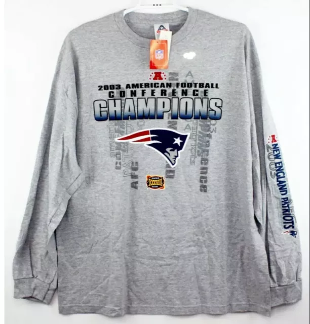 New England Patriots 2003 NFL AFC Conference Champions Superbowl Shirt 2XL New