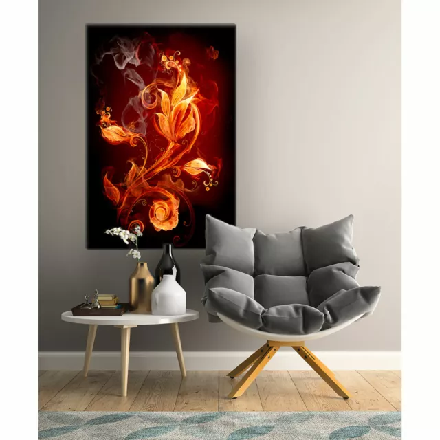 Postereck 0025 Poster Leinwand Feuer Blume, Blüte Pflanzen Flamme Rauch Liebe 2