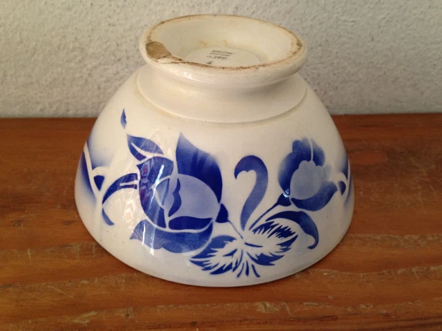 superbe et  ancien bol  décor aux fleurs bleues  digoin sarreguemines JUA19