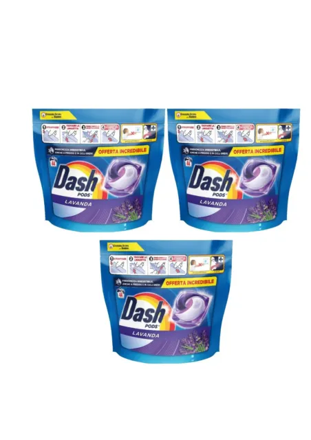 132 CAPSULE DASH All In 1 Pods Lavanda per bucato-detersivo lavatrice  monodosi EUR 48,90 - PicClick IT