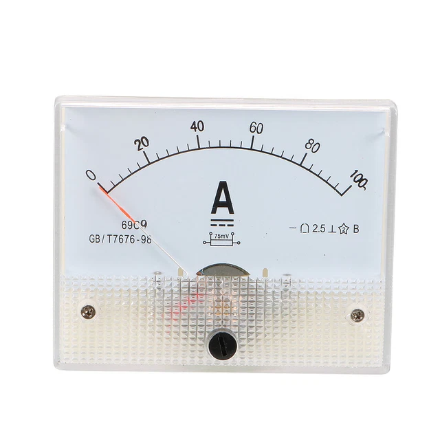 Weiß DC 0-100A Rechteck Panel Meter Gauge Strom Analog Amperemeter Messung