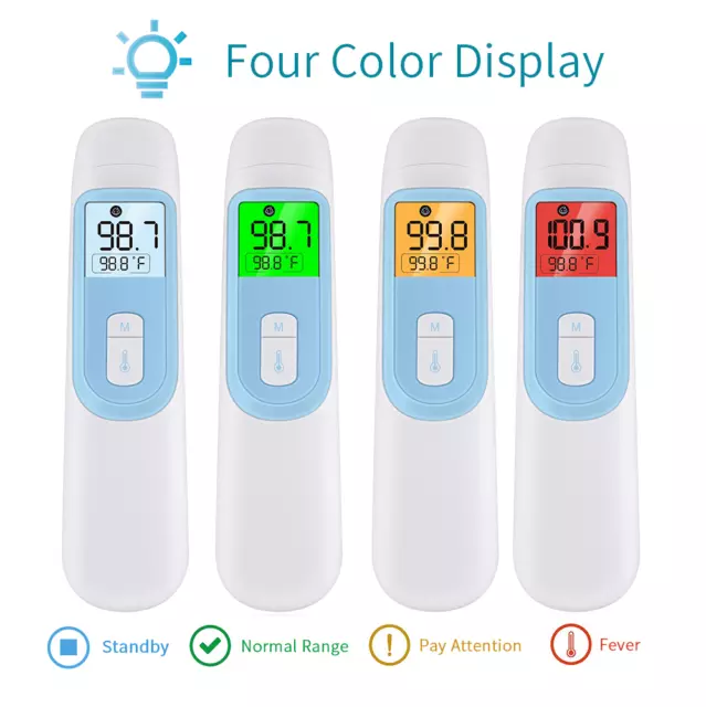 Infrarot-Thermometer Stirn & Ohr vierfarbige Anzeige für Fieber, Baby-Thermometer