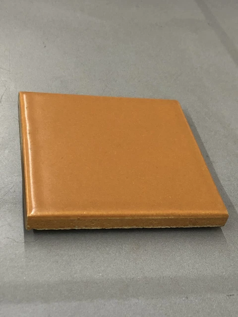 1930’s California Art Tile Co. 4 3/8”  Butterscotch Bullnose Tiles -N.O.S.