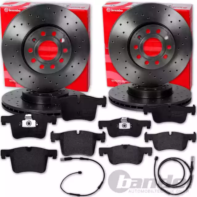 DISCHI FRENO BREMBO + PASTIGLIE VA + HA adatti per BMW Serie 3 F30 F31 F34 serie 4 F32 F36