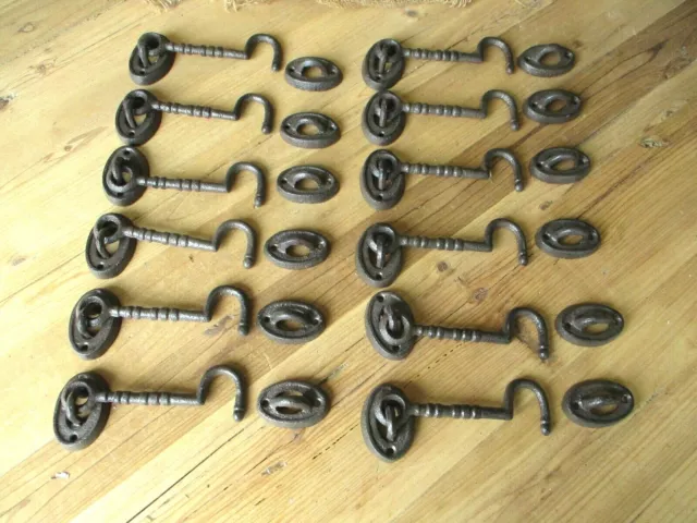 12 Cast Iron Hook & Eye Latch Lock Window Barn Door Cabin Door Rustic Gate