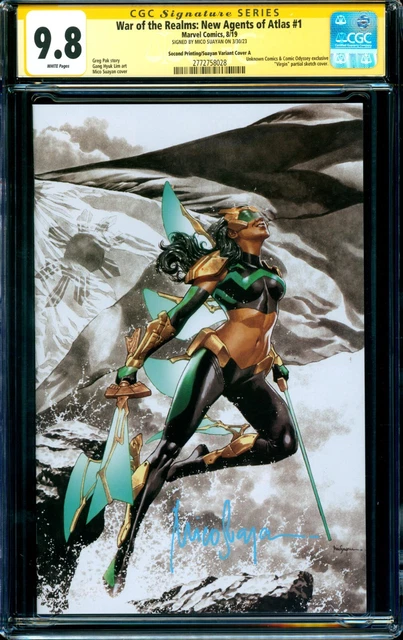 War of the Realms New Agents of Atlas #1 CGC SS 9.8 signed Mico Suyan SKETCH 2nd