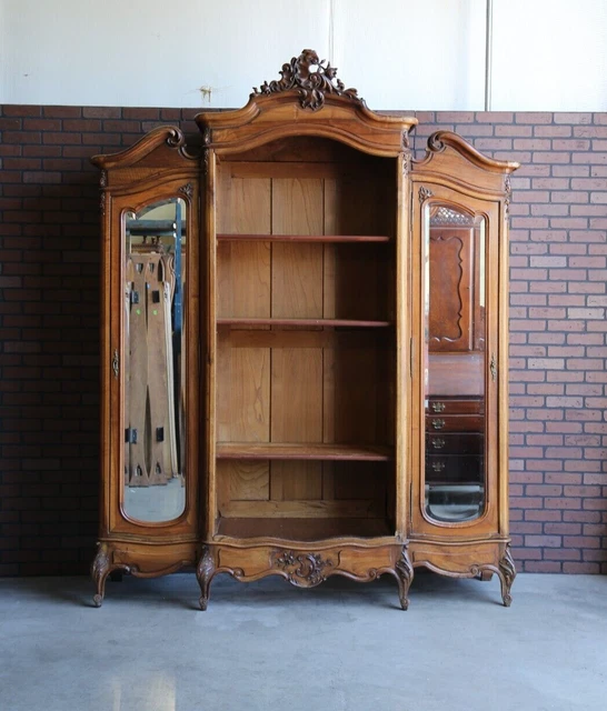 Armoire~Antique French Louis XV Armoire~ Triple Armoire ~ Rococo Display Cabinet