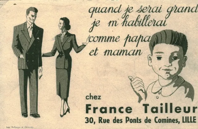 Buvard vintage France tailleur Lille