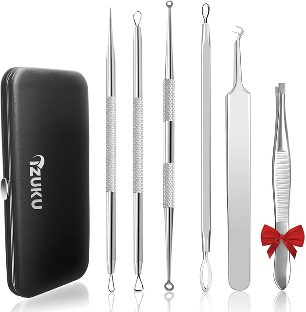 7x Pinza Punti Neri Estrattore Rimozione di Comedone Strumenti Pimple RemoverSet