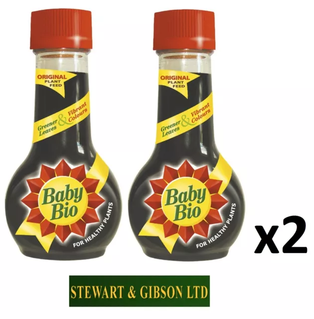 2 x Baby Bio Original Houseplant Feed Garden Plant Food Fertiliser Liquid 175ml