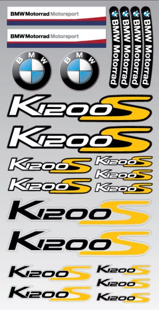 K1200S motorrad motorcycle decal set premium stickers bmw K1200 S Laminated yel