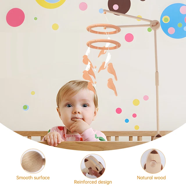 BABY CRIB MOBILE Arm 27inch/36inch Wooden Crib Mobile Holder Adjustable