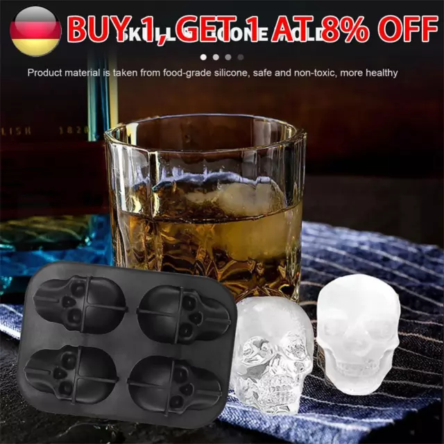 # 3D Skull Silicone Mold Ice Cube Maker Chocolate Ice Cream DIY Whiskey Wine Too